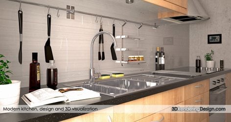 Photorealistic Ikea Kitchen 3d 3d Rendering Design