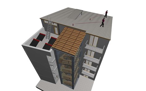 Progetto:  copertura tecnica di un edificio ed adeguamento alla legge 10 (cappotto), Sicurezza coperture.