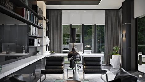 3d Rendering For Interior Design Of A Home Office Archicgi Com