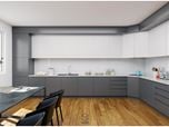 Kitchen with grey frame