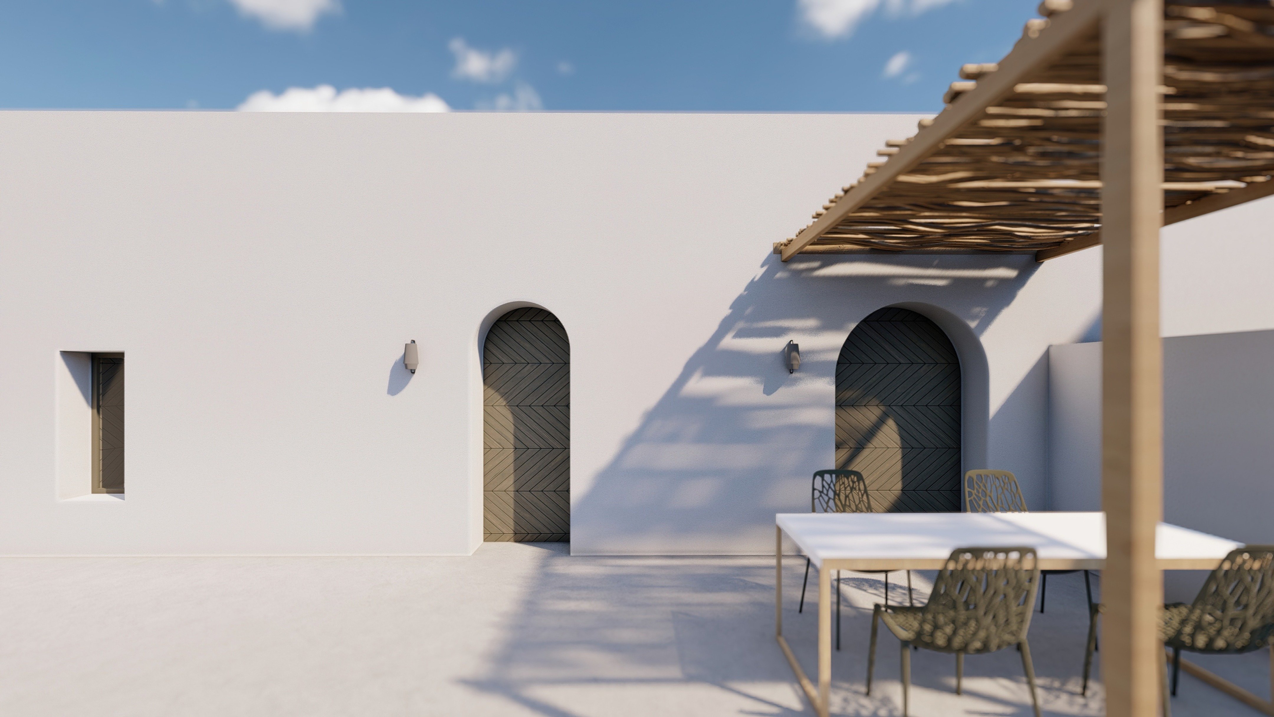  Arched residences in Santorini island